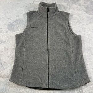 Columbia Dark Gray Fleece Zip Up Vest Women’s Size Medium